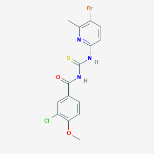 molecular formula C15H13BrClN3O2S B278448 N-[(5-bromo-6-methylpyridin-2-yl)carbamothioyl]-3-chloro-4-methoxybenzamide 