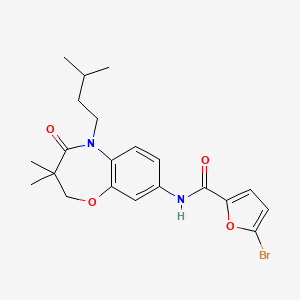 5-bromo-N-(5-isopentyl-3,3-dimethyl-4-oxo-2,3,4,5-tetrahydrobenzo[b][1,4]oxazepin-8-yl)furan-2-carboxamide