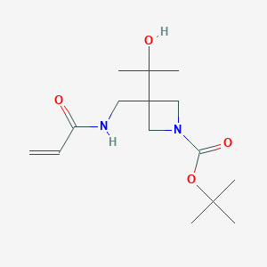 molecular formula C15H26N2O4 B2784484 Tert-butyl 3-(2-hydroxypropan-2-yl)-3-[(prop-2-enoylamino)methyl]azetidine-1-carboxylate CAS No. 2411304-44-2