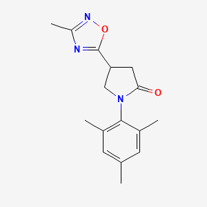 molecular formula C16H19N3O2 B2784487 1-Mesityl-4-(3-methyl-1,2,4-oxadiazol-5-yl)pyrrolidin-2-one CAS No. 1171896-58-4