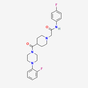 molecular formula C24H28F2N4O2 B2784489 N-(4-fluorophenyl)-2-(4-(4-(2-fluorophenyl)piperazine-1-carbonyl)piperidin-1-yl)acetamide CAS No. 941881-53-4