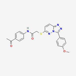molecular formula C22H19N5O3S B2784494 N-(4-acetylphenyl)-2-((3-(4-methoxyphenyl)-[1,2,4]triazolo[4,3-b]pyridazin-6-yl)thio)acetamide CAS No. 852376-57-9