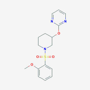 molecular formula C16H19N3O4S B2784500 2-((1-((2-Methoxyphenyl)sulfonyl)piperidin-3-yl)oxy)pyrimidine CAS No. 2034273-13-5