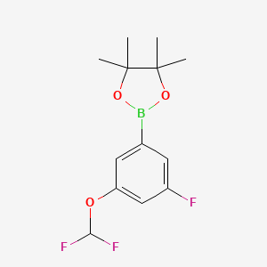 molecular formula C13H16BF3O3 B2784502 2-(3-(二氟甲氧基)-5-氟苯基)-4,4,5,5-四甲基-1,3,2-二氧杂硼杂环康烷 CAS No. 1641578-50-8