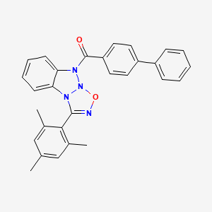 (4-Phenylphenyl)-[1-(2,4,6-trimethylphenyl)-[1,2,3,5]oxatriazolo[3,2-a]benzotriazol-5-yl]methanone