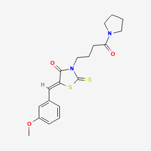 molecular formula C19H22N2O3S2 B2784510 (Z)-5-(3-methoxybenzylidene)-3-(4-oxo-4-(pyrrolidin-1-yl)butyl)-2-thioxothiazolidin-4-one CAS No. 476666-57-6