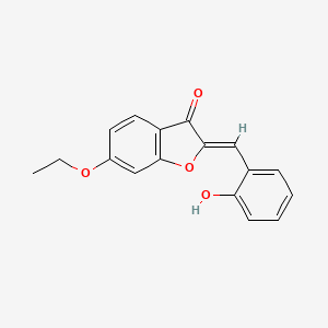 molecular formula C17H14O4 B2784511 6-Ethoxy-2-[(2-hydroxyphenyl)methylene]benzo[b]furan-3-one CAS No. 881439-83-4