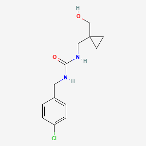 molecular formula C13H17ClN2O2 B2784514 1-(4-Chlorobenzyl)-3-((1-(hydroxymethyl)cyclopropyl)methyl)urea CAS No. 1257548-82-5