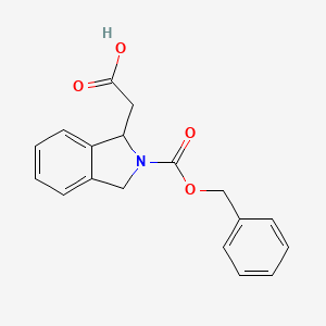 molecular formula C18H17NO4 B2784530 2-(2-Phenylmethoxycarbonyl-1,3-dihydroisoindol-1-yl)acetic acid CAS No. 2287332-70-9