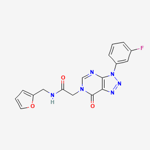 molecular formula C17H13FN6O3 B2784537 2-[3-(3-fluorophenyl)-7-oxotriazolo[4,5-d]pyrimidin-6-yl]-N-(furan-2-ylmethyl)acetamide CAS No. 872590-58-4
