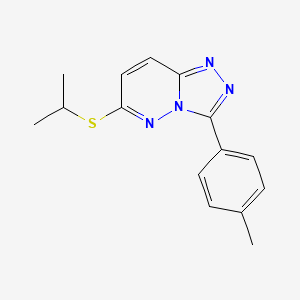 molecular formula C15H16N4S B2784539 6-(异丙硫基)-3-(对甲苯)-[1,2,4]三氮杂杂环[4,3-b]吡啶 CAS No. 852375-29-2