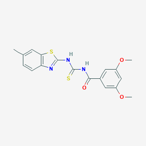 molecular formula C18H17N3O3S2 B278454 3,5-dimethoxy-N-[(6-methyl-1,3-benzothiazol-2-yl)carbamothioyl]benzamide 