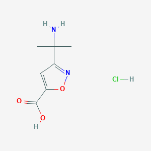 molecular formula C7H11ClN2O3 B2784544 3-(2-Aminopropan-2-yl)-1,2-oxazole-5-carboxylic acid;hydrochloride CAS No. 2138430-39-2
