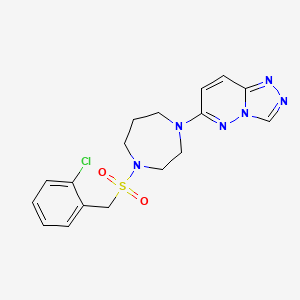 molecular formula C17H19ClN6O2S B2784545 6-(4-((2-Chlorobenzyl)sulfonyl)-1,4-diazepan-1-yl)-[1,2,4]triazolo[4,3-b]pyridazine CAS No. 2309307-08-0