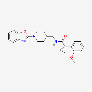 molecular formula C24H27N3O3 B2784552 N-((1-(苯并[d]噁唑-2-基)哌啶-4-基甲基)-1-(2-甲氧基苯基)环丙基羧酰胺 CAS No. 2034238-66-7