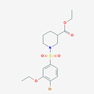 molecular formula C16H22BrNO5S B2784553 Ethyl 1-(4-bromo-3-ethoxybenzenesulfonyl)piperidine-3-carboxylate CAS No. 868213-58-5