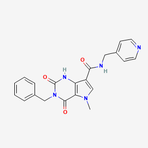 molecular formula C21H19N5O3 B2784558 3-benzyl-5-methyl-2,4-dioxo-N-(pyridin-4-ylmethyl)-2,3,4,5-tetrahydro-1H-pyrrolo[3,2-d]pyrimidine-7-carboxamide CAS No. 921880-55-9