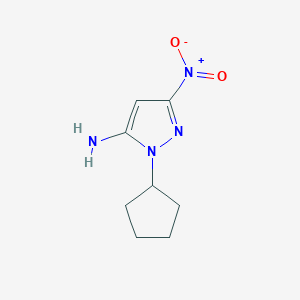 molecular formula C8H12N4O2 B2784568 2-Cyclopentyl-5-nitropyrazol-3-amine CAS No. 2226034-42-8