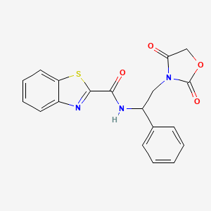 N-(2-(2,4-dioxooxazolidin-3-yl)-1-phenylethyl)benzo[d]thiazole-2-carboxamide