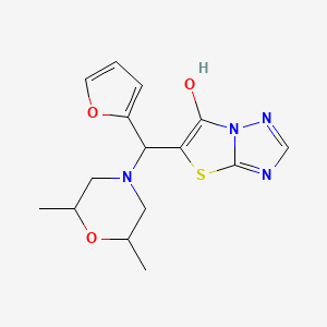 molecular formula C15H18N4O3S B2784583 5-[(2,6-二甲基吗啉-4-基)-(呋喃-2-基)甲基]-[1,3]噻唑并[3,2-b][1,2,4]三唑-6-醇 CAS No. 1005103-86-5