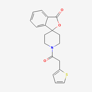 molecular formula C18H17NO3S B2784587 1'-(2-(thiophen-2-yl)acetyl)-3H-spiro[isobenzofuran-1,4'-piperidin]-3-one CAS No. 1705837-39-3