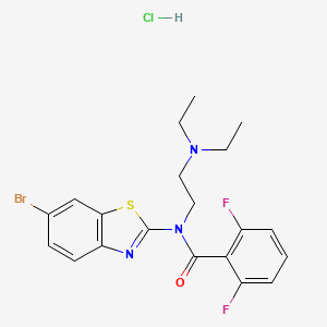 molecular formula C20H21BrClF2N3OS B2784589 N-(6-bromobenzo[d]thiazol-2-yl)-N-(2-(diethylamino)ethyl)-2,6-difluorobenzamide hydrochloride CAS No. 1215825-54-9