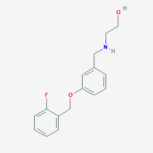 molecular formula C16H18FNO2 B278459 2-({3-[(2-Fluorobenzyl)oxy]benzyl}amino)ethanol 