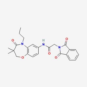 molecular formula C24H25N3O5 B2784592 N-(3,3-dimethyl-4-oxo-5-propyl-2,3,4,5-tetrahydrobenzo[b][1,4]oxazepin-7-yl)-2-(1,3-dioxoisoindolin-2-yl)acetamide CAS No. 921864-81-5