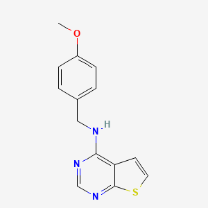 molecular formula C14H13N3OS B2784593 N-[(4-methoxyphenyl)methyl]thieno[2,3-d]pyrimidin-4-amine CAS No. 63893-95-8