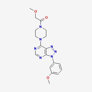 molecular formula C18H21N7O3 B2784598 7-[4-(methoxyacetyl)piperazin-1-yl]-3-(3-methoxyphenyl)-3H-[1,2,3]triazolo[4,5-d]pyrimidine CAS No. 1005306-97-7