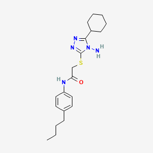 molecular formula C20H29N5OS B2784600 2-[(4-amino-5-cyclohexyl-4H-1,2,4-triazol-3-yl)sulfanyl]-N-(4-butylphenyl)acetamide CAS No. 577694-50-9