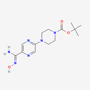 molecular formula C14H22N6O3 B2784601 Tert-butyl 4-[5-[(Z)-N'-hydroxycarbamimidoyl]pyrazin-2-yl]piperazine-1-carboxylate CAS No. 2344692-57-3