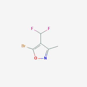 molecular formula C5H4BrF2NO B2784607 5-Bromo-4-(difluoromethyl)-3-methyl-1,2-oxazole CAS No. 2248394-42-3
