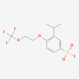 molecular formula C12H14F4O4S B2784626 3-Propan-2-yl-4-[2-(trifluoromethoxy)ethoxy]benzenesulfonyl fluoride CAS No. 2137749-74-5
