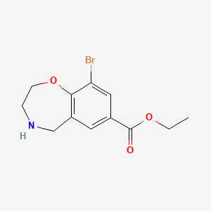 molecular formula C12H14BrNO3 B2784639 Ethyl 9-bromo-2,3,4,5-tetrahydro-1,4-benzoxazepine-7-carboxylate CAS No. 2248287-42-3