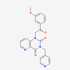 molecular formula C22H18N4O4 B2784658 1-(2-(3-methoxyphenyl)-2-oxoethyl)-3-(pyridin-4-ylmethyl)pyrido[3,2-d]pyrimidine-2,4(1H,3H)-dione CAS No. 941990-14-3