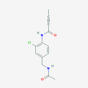 molecular formula C13H13ClN2O2 B2784659 N-(4-(acetamidomethyl)-2-chlorophenyl)but-2-ynamide CAS No. 2097892-99-2