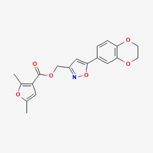 (5-(2,3-Dihydrobenzo[b][1,4]dioxin-6-yl)isoxazol-3-yl)methyl 2,5-dimethylfuran-3-carboxylate
