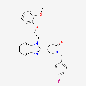 1-[(4-fluorophenyl)methyl]-4-{1-[2-(2-methoxyphenoxy)ethyl]-1H-1,3-benzodiazol-2-yl}pyrrolidin-2-one