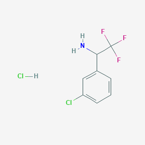 molecular formula C8H8Cl2F3N B2784672 2,2,2-Trifluoro-1-(3-chloro-phenyl)-ethylamine hydrochloride CAS No. 1228879-10-4