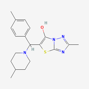 molecular formula C19H24N4OS B2784679 2-Methyl-5-((4-methylpiperidin-1-yl)(p-tolyl)methyl)thiazolo[3,2-b][1,2,4]triazol-6-ol CAS No. 851809-16-0