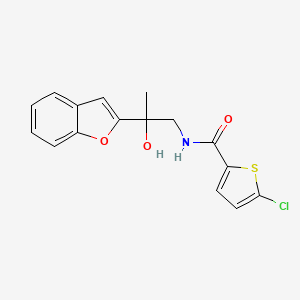 molecular formula C16H14ClNO3S B2784682 N-(2-(benzofuran-2-yl)-2-hydroxypropyl)-5-chlorothiophene-2-carboxamide CAS No. 2034600-05-8
