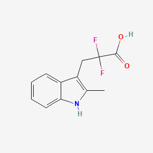 molecular formula C12H11F2NO2 B2784688 2,2-二氟-3-(2-甲基-1H-吲哚-3-基)丙酸 CAS No. 1889024-64-9