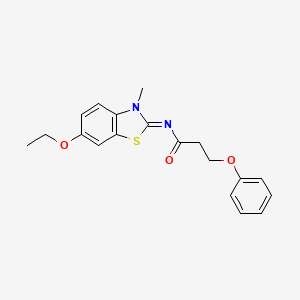 molecular formula C19H20N2O3S B2784696 (E)-N-(6-ethoxy-3-methylbenzo[d]thiazol-2(3H)-ylidene)-3-phenoxypropanamide CAS No. 392249-58-0