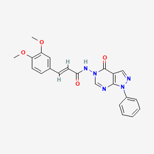 molecular formula C22H19N5O4 B2784699 (E)-3-(3,4-dimethoxyphenyl)-N-(4-oxo-1-phenyl-1H-pyrazolo[3,4-d]pyrimidin-5(4H)-yl)acrylamide CAS No. 899752-66-0