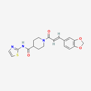 (E)-1-(3-(benzo[d][1,3]dioxol-5-yl)acryloyl)-N-(thiazol-2-yl)piperidine-4-carboxamide