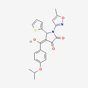 molecular formula C22H20N2O5S B2784733 3-hydroxy-4-(4-isopropoxybenzoyl)-1-(5-methylisoxazol-3-yl)-5-(thiophen-2-yl)-1H-pyrrol-2(5H)-one CAS No. 618877-57-9