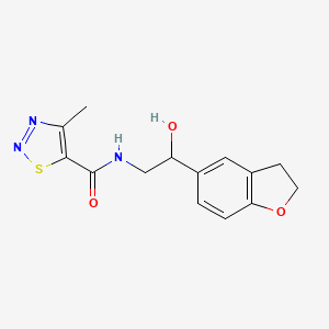 molecular formula C14H15N3O3S B2784734 N-(2-(2,3-dihydrobenzofuran-5-yl)-2-hydroxyethyl)-4-methyl-1,2,3-thiadiazole-5-carboxamide CAS No. 1421465-79-3