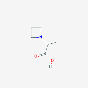molecular formula C6H11NO2 B2784736 2-(1-Azetidinyl)propanoic acid CAS No. 1849613-27-9