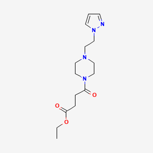 molecular formula C15H24N4O3 B2784738 ethyl 4-(4-(2-(1H-pyrazol-1-yl)ethyl)piperazin-1-yl)-4-oxobutanoate CAS No. 1286702-71-3